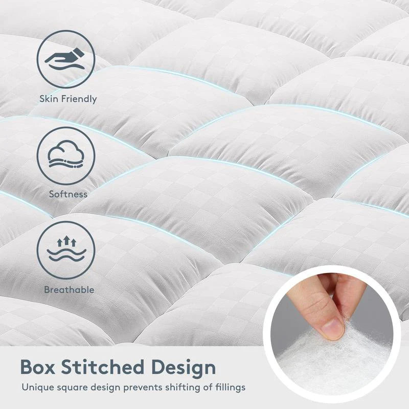 Hotel-Grade 1000GSM Ultra Plush Mattress Topper – Extra Thick, Cool & Cloud-Soft