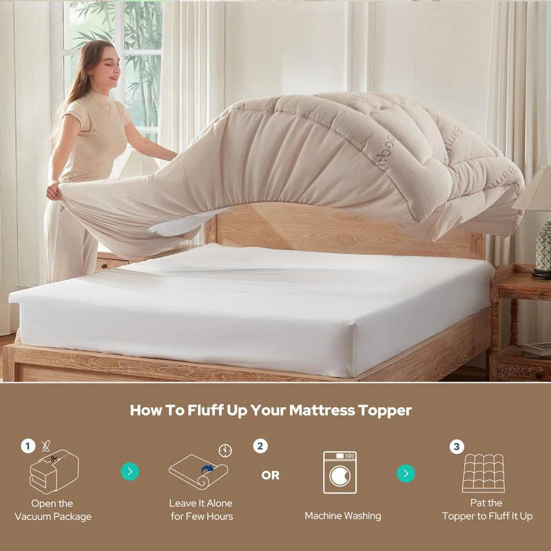 Hotel-Grade 1000GSM Ultra Plush Mattress Topper – Extra Thick, Cool & Cloud-Soft